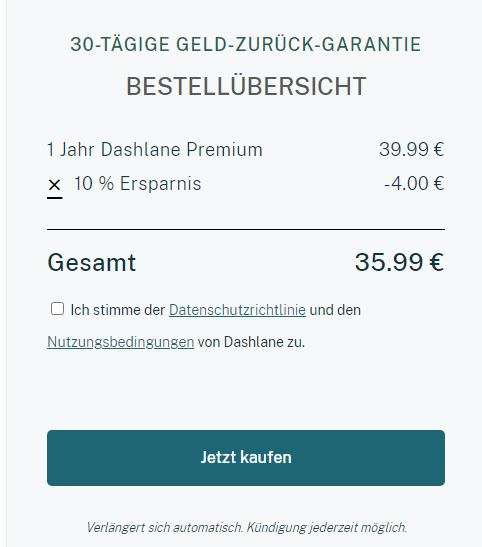 Dashlane Premium 10% Rabattcode für Bestandskunden