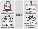 Fahrradträger EUFAB Luke. 4 Fahrräder. 70kg.