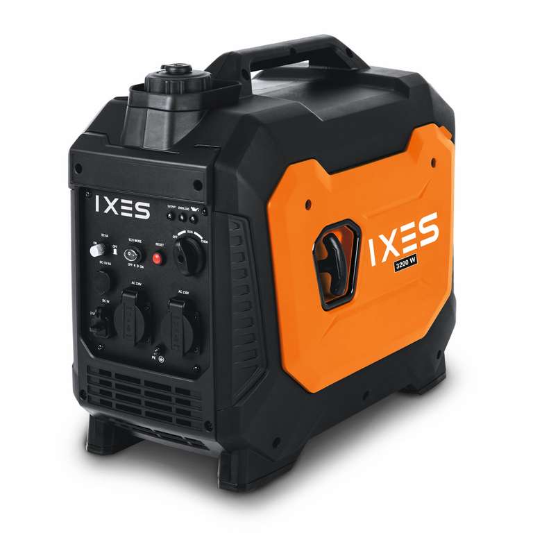 IXES by Scheppach IX-IVG-3500 Inverter-Stromerzeuger (6.3l Benzin-Tank, 3000W Dauerleistung, 2x 230V, 12V DC, 2x USB-A 2.1A)
