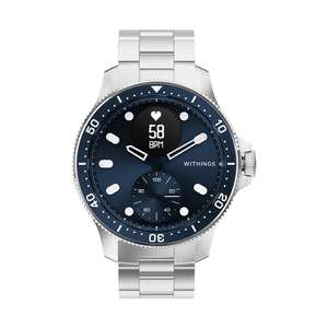 Withings Scanwatch Horizon grün oder blau + passendes Premium Sport Fluorelastomer-Armband 20mm Silber (Hybriduhr mit Quarzwerk)
