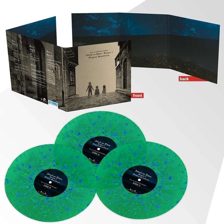 Attack On Titan Staffel 3 Schallplatten - Grün/Blaue Splatter Edition [Vinyl LP]