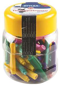 Stylex 50 Tintenpatronen in praktischer Aufbewahrungsbox, farbig sortiert (Prime)