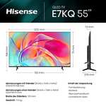 Hisense 55E7KQ QLED Smart TV 139 cm (55 Zoll), 4K, HDR10, HDR10+ decoding, HLG, Dolby Vision, DTS Virtual, 60Hz Panel, Bluetooth, Alexa