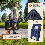 Hundebox Blau L 70x52x52cm (Hundetransportbox, faltbar, inkl. Reisenapf, Liegedecke, 2 Taschen)