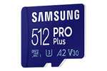 [Amazon] Samsung PRO Plus microSD Speicherkarte, 512 GB, UHS-I U3, Full HD & 4K UHD, 160 MB/s Lesen, 120 MB/s Schreiben, inkl. SD-Adapter