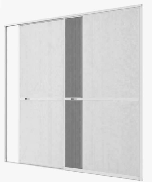 Insektenschutz-Alu-Doppelschiebetür Comfort, 240 x 240 cm, weiß