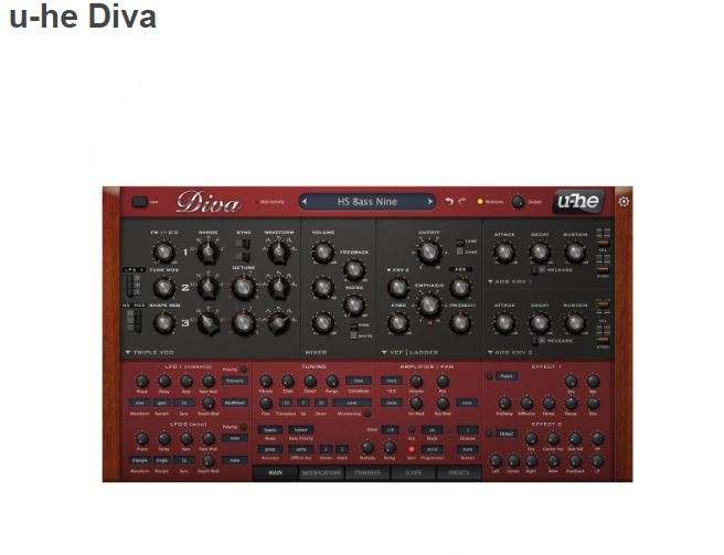 u-he: Diva (Virtuelles Synthesizer Plugin für Musikproduktion / auch u-he HIVE 2 reduziert verfügbar!) [AU / AAX / VST]