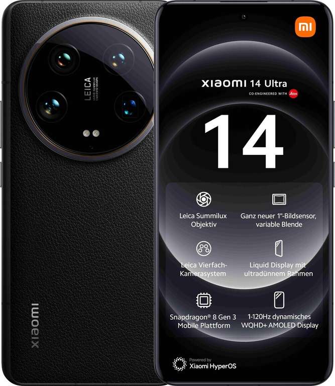 Xiaomi 14 Ultra (512 GB) mit Vodafone Smart M GigaKombi (85 GB LTE 5G) für mtl. 39,99€ & 433,99€ ZZ + 100€ RNM (auch für Young)