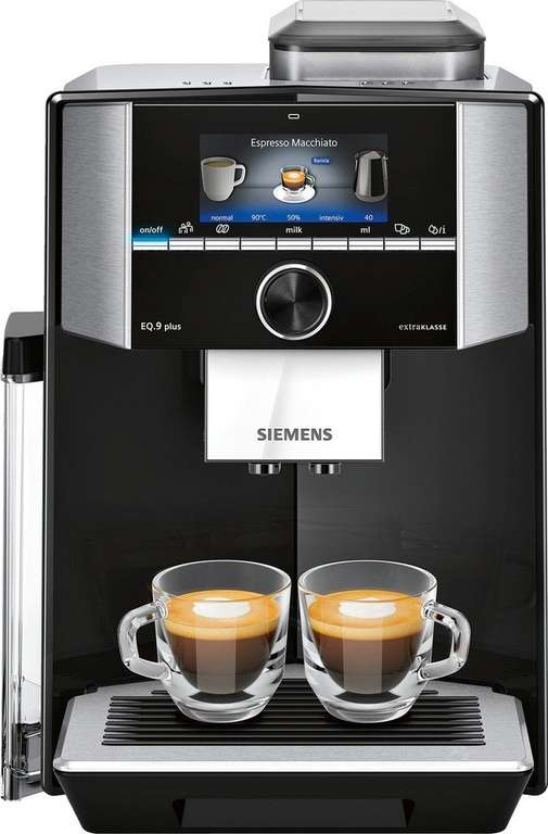 [Expert] SIEMENS EQ.9 plus s500 TI955F09DE schwarz Kaffeevollautomat Cappuccino, Espresso, Heiße Milch, Kaffee, Latte Macchiato