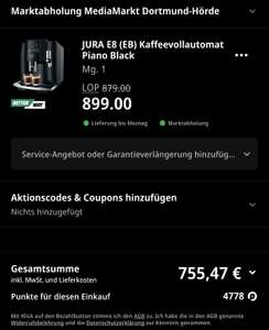 JURA E8 (EB) Kaffeevollautomat Piano Black