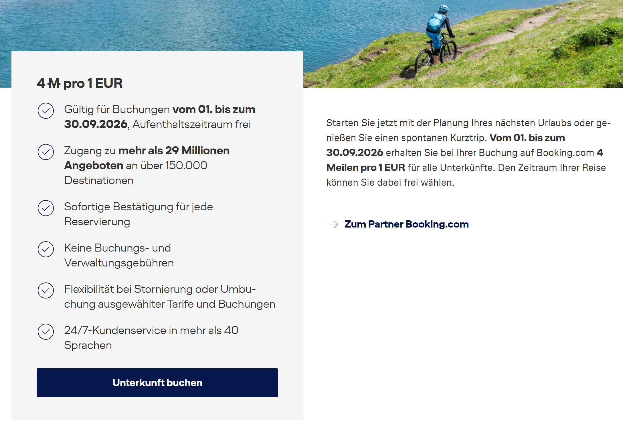 Im September: 4fach M&M Miles pro Euro bei Booking