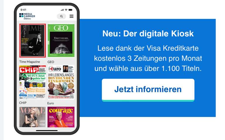 3 Kostenlose digitale Zeitschriften/Monat mit der DKB Kreditkarte
