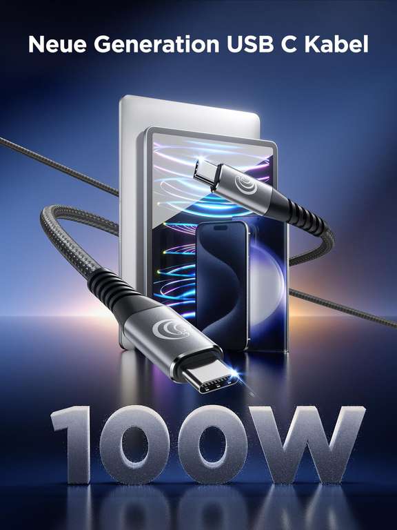 [Prime] 100W 2x Kabel USB-C zu USB-C je 2M+2M Yosou Versand : Amazon