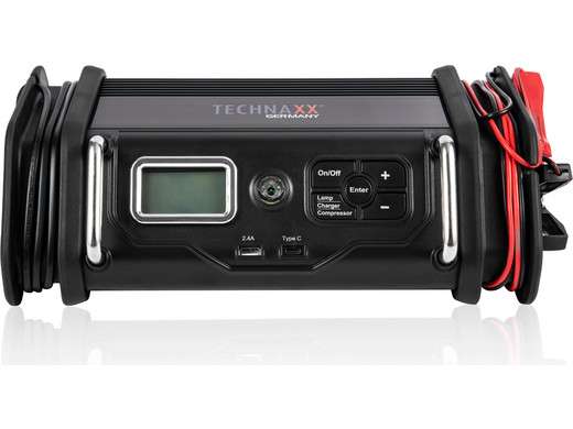 Technaxx 2-in-1 Batterieladegerät mit Kompressor