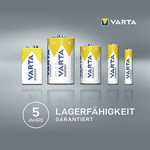 (Prime) VARTA Batterien AA, 30 Stück, Energy, Alkaline, 1,5V, Verpackung zu 80% recycelt, für einfachen Grundbedarf