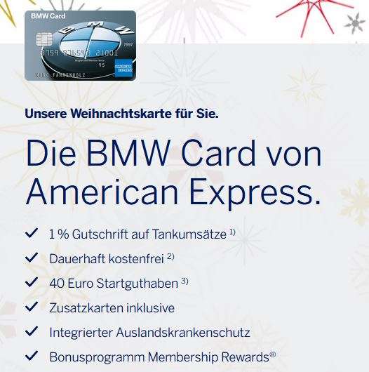 [American Express] BMW Card AMEX Kreditkarte · 40€ Startguthaben