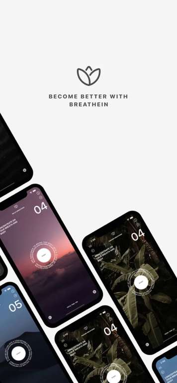 (App Store) BreatheIn: Calm Breathing (iOS, 4,4*, Gesundheit & Fitness, Meditation)