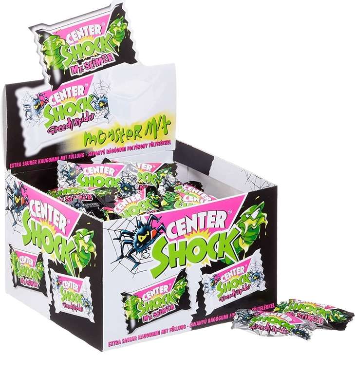 (Prime Spar-Abo) Center Shock Monster Mix, Box mit 100 Kaugummis, extra-sauer mit Cola- & Blutorangen-Geschmack, 3,49€ mit 15% Abo