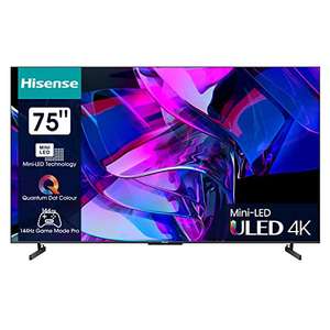 Hisense 75U7KQ 189cm (75 Zoll) Fernseher, (nach CB eff. 999,-) 4K Mini LED ULED HDR Smart TV, Quantum Dot, 120Hz,HDMI 2.1, Game Mode Pro