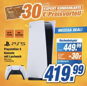 [expert Mastercard] Playstation 5 mit Laufwerk und Controller für 419,99€