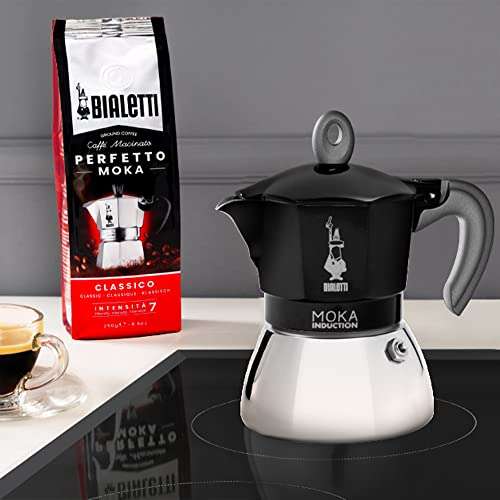 Bialetti - Moka Induction, Moka-Kanne, geeignet für alle Herdarten, 2 Tassen Espresso (100ml) (Prime)