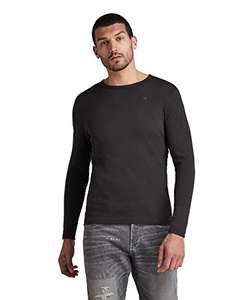 G-Star RAW Basic Roundneck Longsleeve T-Shirt (Amazon Prime) Herren Langarmshirt in schwarz