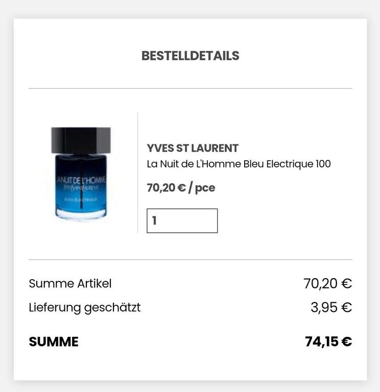Yves Saint Laurent La Nuit de l'Homme Bleu Électrique Eau de Toilette 100 ml (My-Origines)