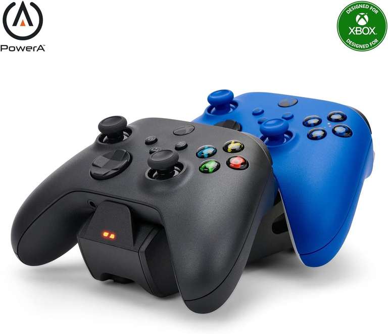 [Prime] PowerA Duo-Ladestation für Xbox Controller | Series X / S / One | inkl. 2x 1100mAh Akkus | LED für Ladezustand | lizenziert von Xbox
