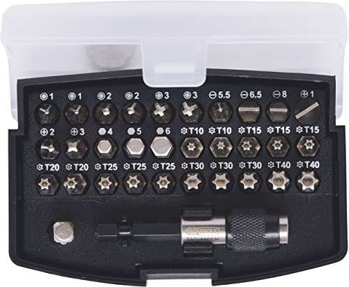 KS Tools CLASSIC 32-tlg. Bitsatz 1/4" inklusive Schnellwechsel-Bithalter und 1/4" Stecknussadapter (Prime)