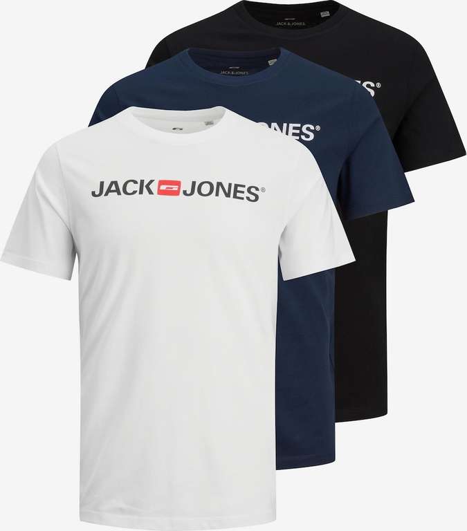 JACK & JONES Male T-Shirt 3er-Pack Gr S bis XL für 17,93€ (aboutyou/Prime)