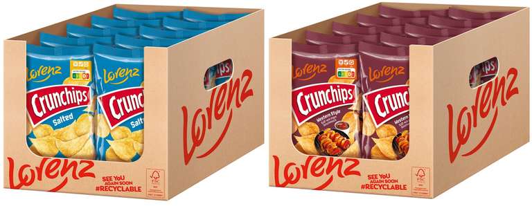 [Prime Sparabo] Lorenz Snack World Crunchips Salted oder Western Style | 10er Pack (10 x 175 g)