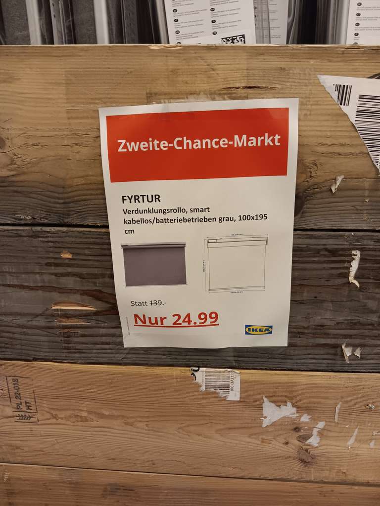 Ikea Würzburg : Fyrtur Verdunkelungsrollo elektrisch mit Appanbindung und Fernbedienung 100cm/80cm/60cm