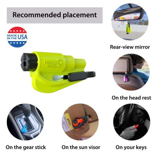 Wieder verfügbar… Resqme Auto-Sicherheits-Schlüsselanhänger, Fensterbrecher und Sicherheitsgurtschneider, Nothammer, 3er-Pack