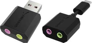 [Prime] Sabrent USB Externe Soundkarte / Adapter | USB Typ-A für 4,80€ / USB Typ-C für 5,93€ | Plug & Play, ohne Treiber für Windows & Mac
