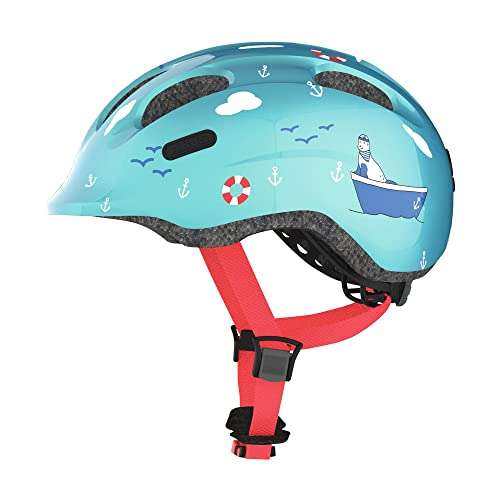 [prime] ABUS Smiley 2.0 turquoise sailor robuster Baby / Kinder Fahrradhelm für Jungen und Mädchen