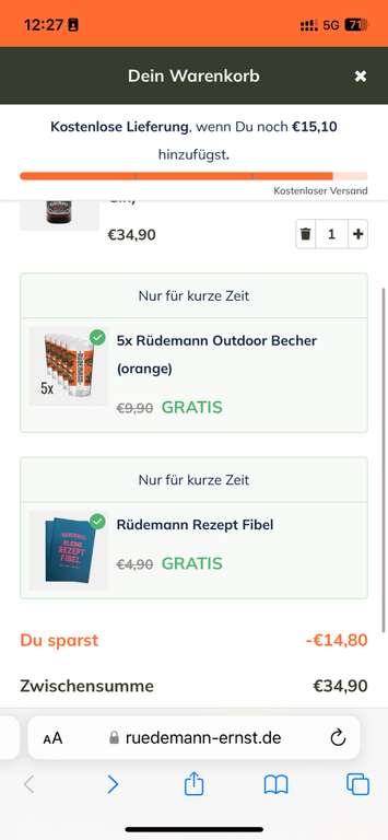 Bestelle für 20€ Gin, Sets & Zubehör bei Rüdemann und bekomme 5 Becher und eine Rezeptfibel gratis dazu | versandkostenfrei ab 50€ MBW
