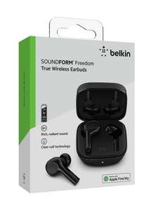 Belkin Soundform Freedom Bluetooth In-Ear Kopfhörer mit kabellosem Ladecase 8 + 28 Std. Akkulaufzeit (ENC) Schwarz