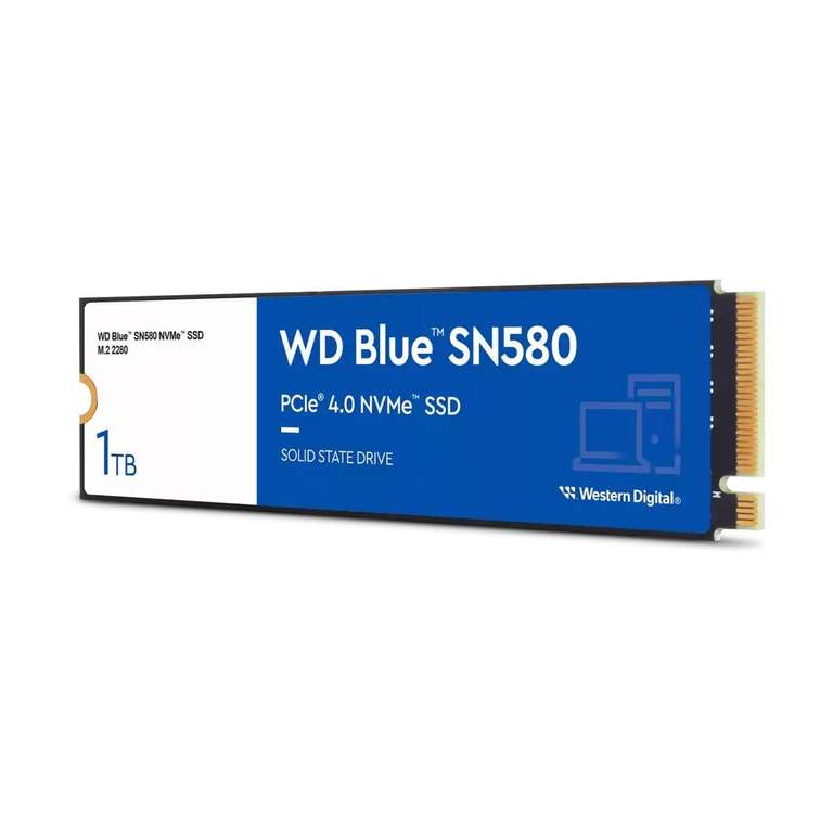 [Mindfactory] 1TB WD Blue SN580 M.2 2280 PCIe 4.0 x4 3D-NAND TLC SSD (WDS100T3B0E) (mindstar)