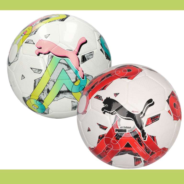 3x PUMA Orbita 6 MS Fußball Trainingsball mit Puma Air Lock-Ventil 083787 in Größe 3 oder 5