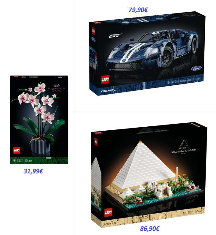 [Alternate] LEGO 10311 Creator Expert Orchidee für 31,99€ | 42154 Technic Ford GT 2022 79,90€ | 21058 Architecture Cheops-Pyramide 86,90€