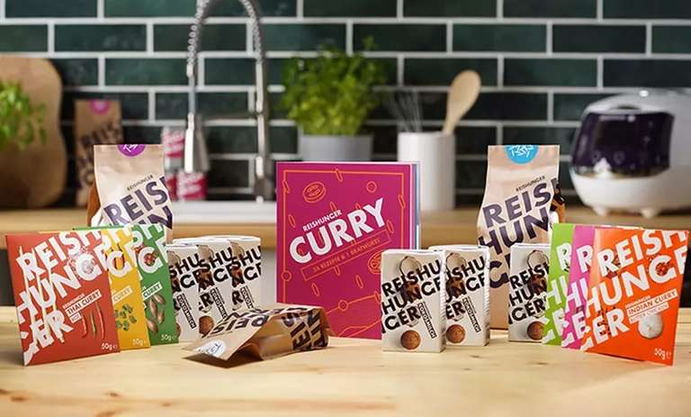 REISHUNGER Curry Kochbuch Set mit 16 Produkten bei Groupon für 19,54€ statt 34,99€ + 3,99€ VSK & Shoop