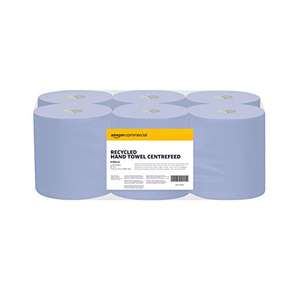6x AmazonCommercial 2 lagig Recycelte Papierhandtücher- Innenabwicklung/Innenabrollung (20 x 30 cm - je 450 Blätter) - Prime