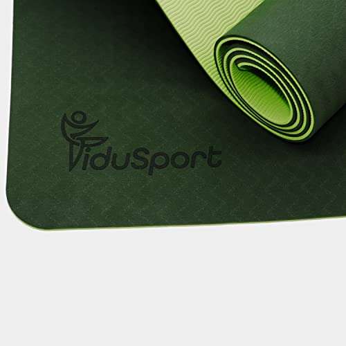 Fidusport TPE Yogamatte (8 Farben zur Auswahl, 183x 61x 0.6cm) Trainingsgerät - rutschfester Schultergurt für Fitness, Pilates und Gymnastik