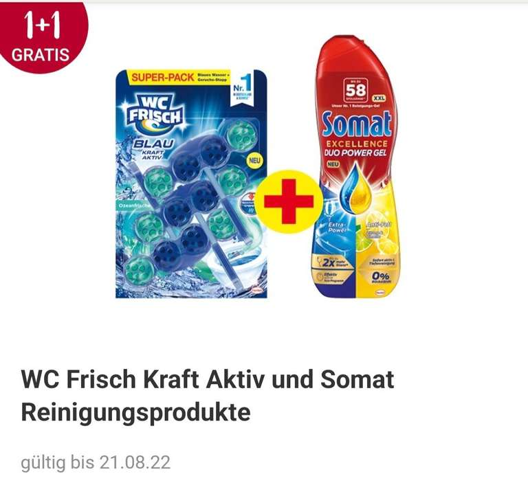 [Rossmann OFFLINE] 1+1 Gratis Aktion/WC Frisch Superpack 3 kaufen + GRATIS Somat Excellence Gel bekommen (evtl personalisiert)