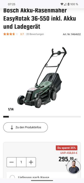 [Bauhaus TPG] Bosch EasyRotak 36-550 Akku-Rasenmäher