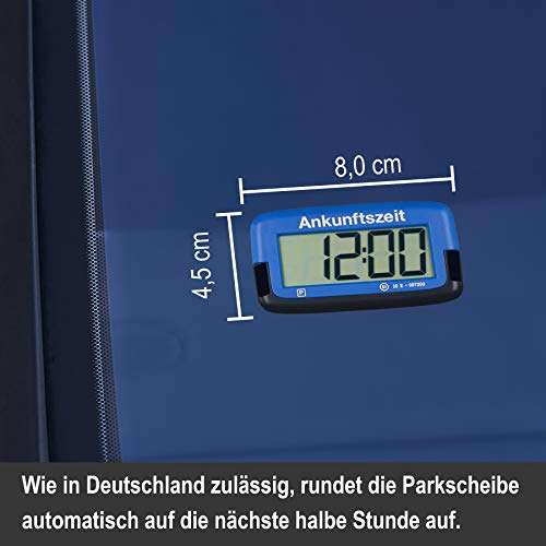 [Prime] Needit Park Micro elektronische Parkscheibe mit Zulassung I Digitale Parkuhr Mikro blau mit Batterie u. Montage Zubehör