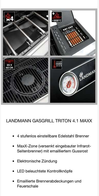 Gasgrill Triton 4.1 Maxx Schwarz 444 €
