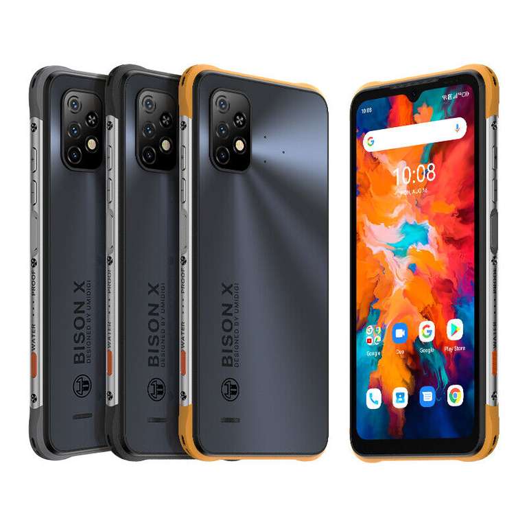 Umidigi Bison X10 Pro Outdoor-Smartphone (6.53", 1600x720, IPS, Helio P60, 4/128GB, microSD, 20MP, 6150mAh, Android 11, IP69K, 285g)