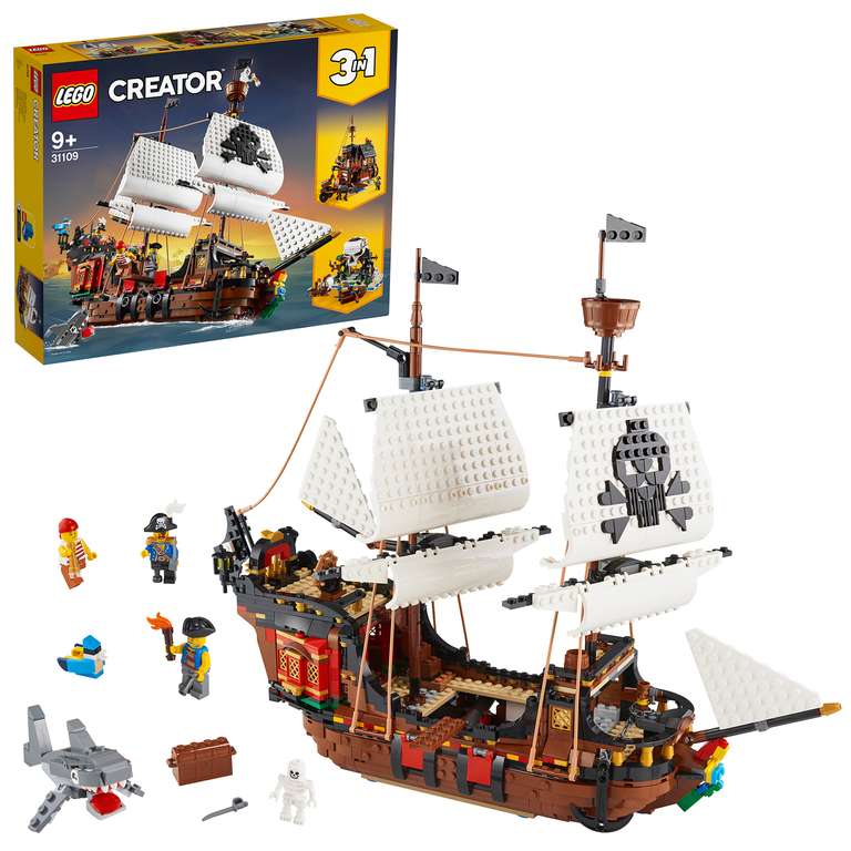 (mit neuer KauflandCard 72,89) LEGO 31109 Creator 3-in-1 Piratenschiff, Taverne oder Totenkopfinsel