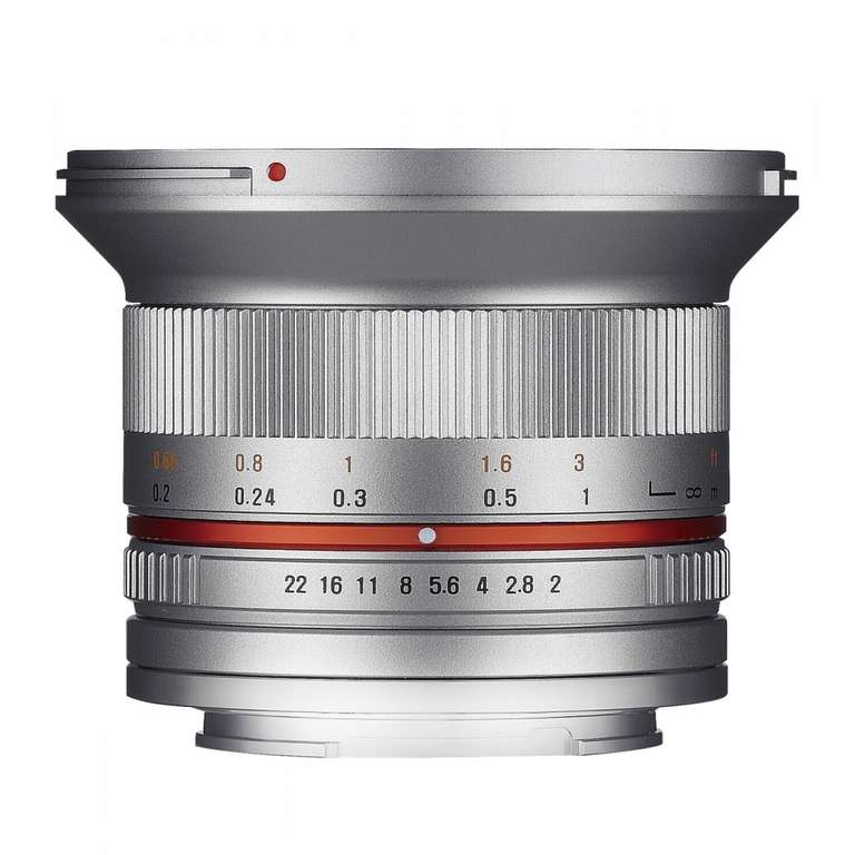 Samyang 12mm F2 NCS CS Objektiv für Fujifilm X-Mount (silber)